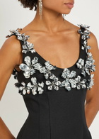 Emilia Wickstead Einna Embellished Crepe Mini Dress Black