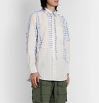 Engineered Garments - Tasselled Striped Cotton-Voile Shirt - Neutrals