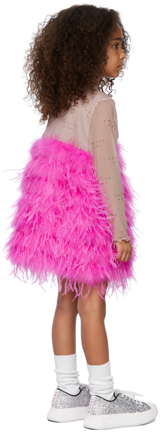 Poster Girl SSENSE Exclusive Kids Beige & Pink Aurora Dress