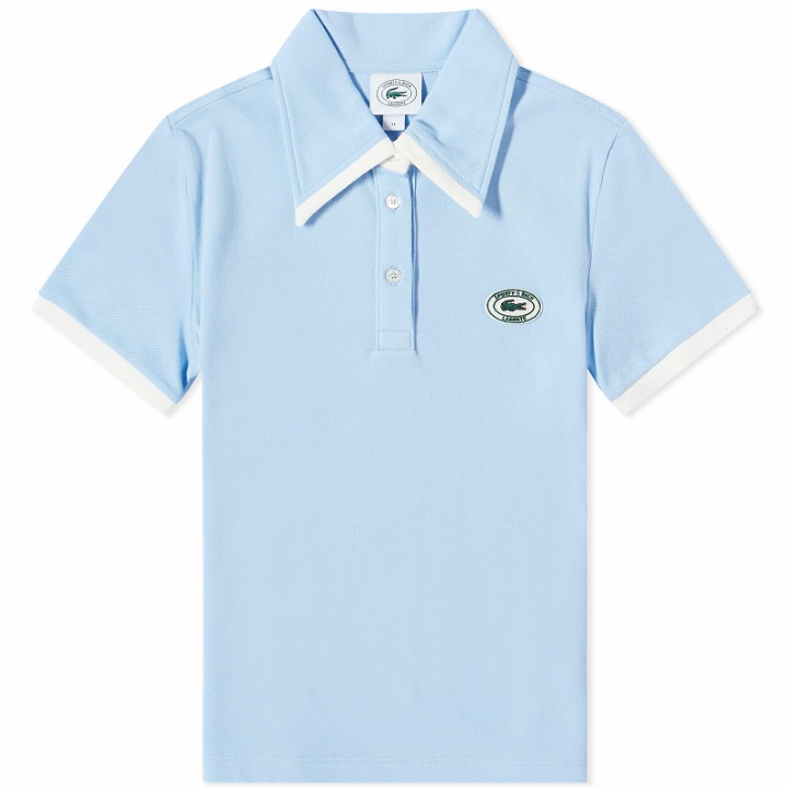 Photo: Sporty & Rich x Lacoste Pique Polo Shirt in Panorama/Farine