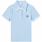 Sporty & Rich x Lacoste Pique Polo Shirt in Panorama/Farine