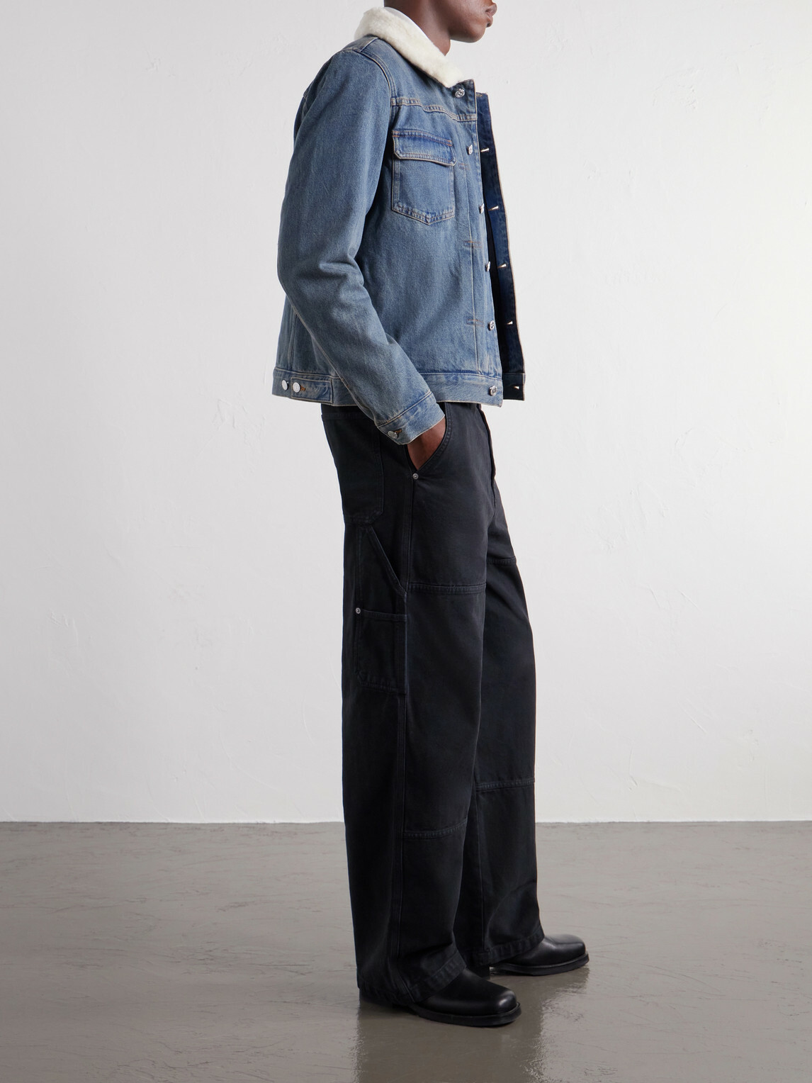 A.P.C. - Don Wide-Leg Panelled Jeans - Black
