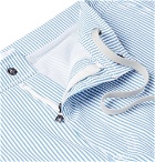 Onia - Calder Long-Length Striped Seersucker Swim Shorts - Men - Light blue