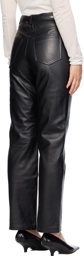 TOTEME Black Straight Leather Pants