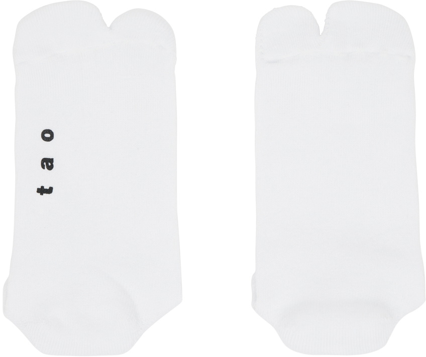 tao White Jacquard Socks