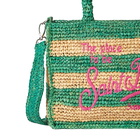 MC2 Saint Barth Colette Raffia Handbag With White And Green Stripes