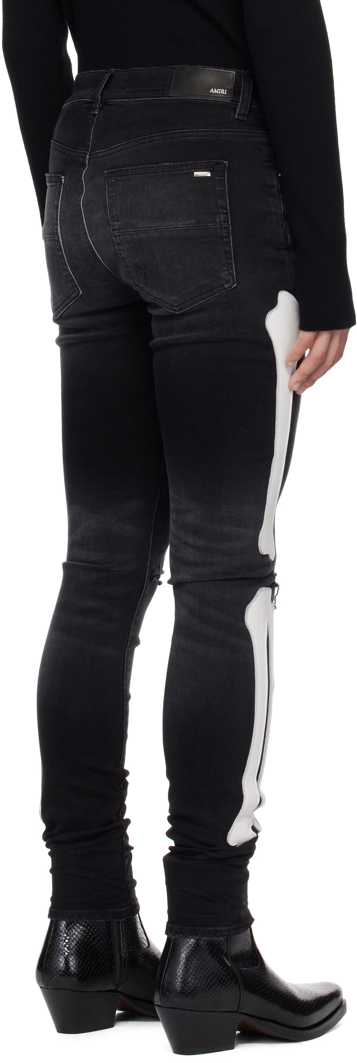 AMIRI Black Bones Slash Jeans