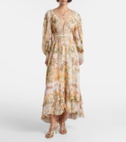 Camilla Embellished floral silk crêpe maxi dress