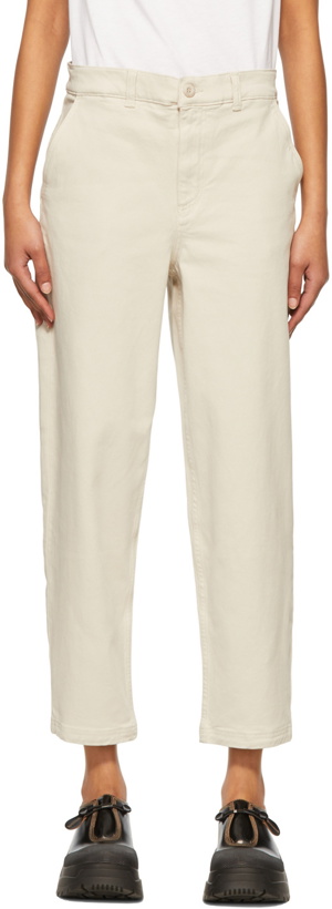 Photo: Sunspel Beige Cotton Trousers