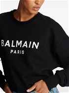 BALMAIN - Logo Organic Cotton Cropped Sweatshirt