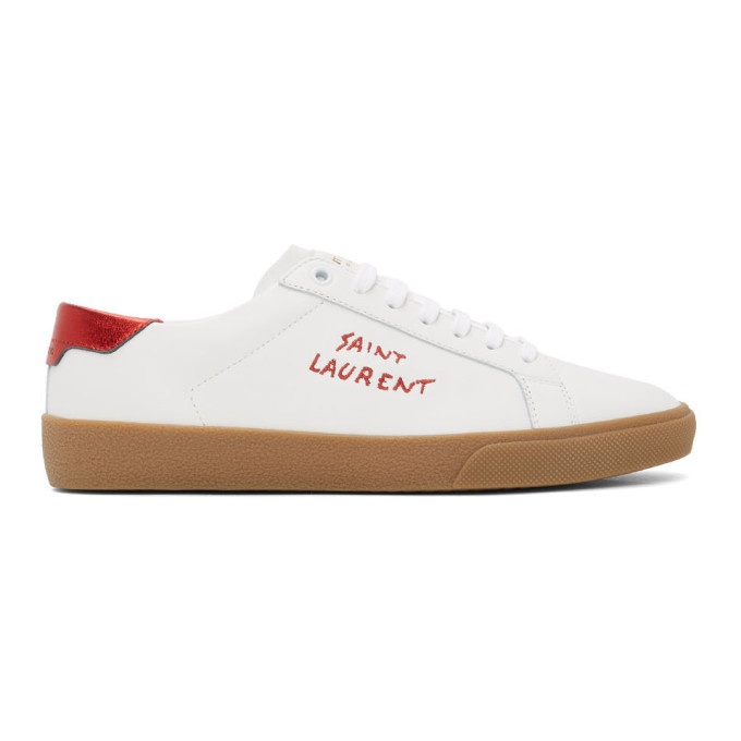 Photo: Saint Laurent White and Red Signa Sneakers