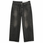 Neighborhood Men's Washed Denim DP Wide Jeans in Black