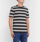 FRAME - Slim-Fit Striped Cotton-Jersey T-Shirt - Black