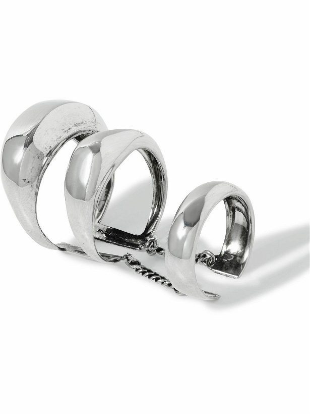 Photo: Alexander McQueen - Burnished Silver-Tone Ring - Silver
