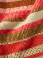 The Elder Statesman - Shawl-Collar Striped Cashmere Cardigan - Red