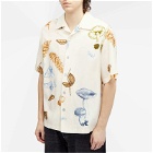 Jil Sander+ Men's Jil Sander Plus Short Sleeve Forest Vacation Shirt in Forest Multi