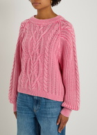 Free People Frankie Cable-knit Jumper Light Pink