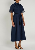 Clea Florentina Linen-blend Midi Shirt Dress Navy