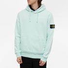 Stone Island Men's Brushed Cotton Popover Hoody in Aqua