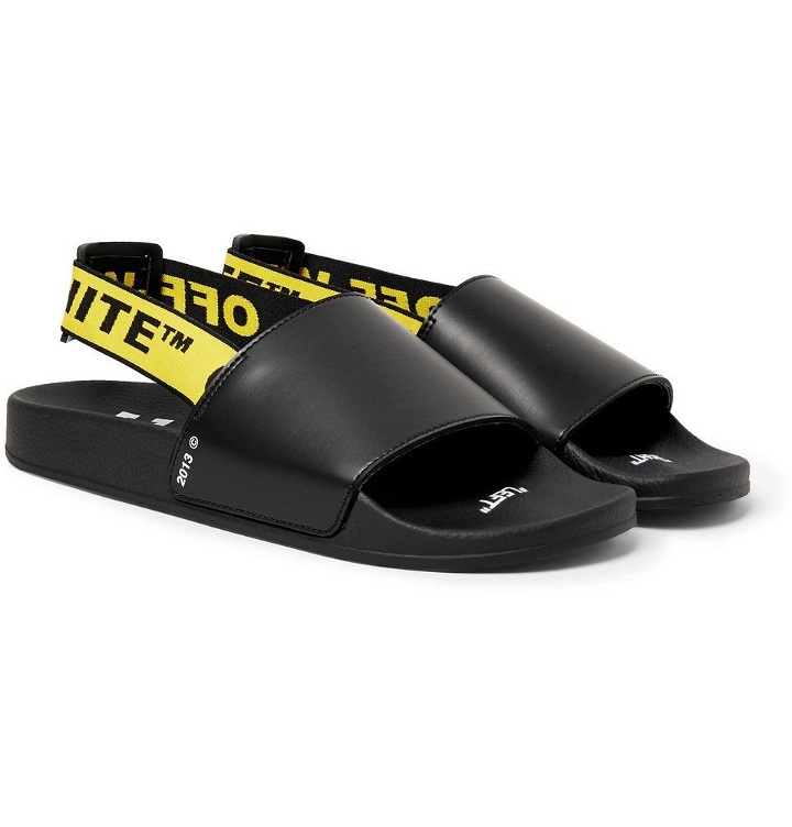 Photo: Off-White - Printed Leather Slides - Men - Black