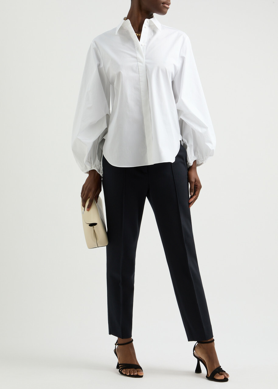 Dorothee Schumacher Slim-leg Stretch-jersey Trousers Navy