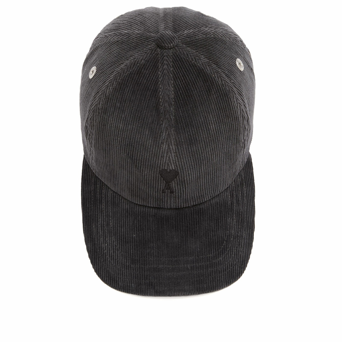 AMI Paris Men's Fine Corduroy Velvet Cap in Anthracite AMI