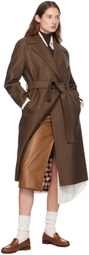 Harris Wharf London Brown Belted Long Coat