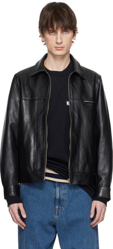 Photo: WACKO MARIA Black Grained Leather Jacket