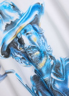 Warren Lotas Chrome Gunslinger Printed Cotton T-shirt White And Blue