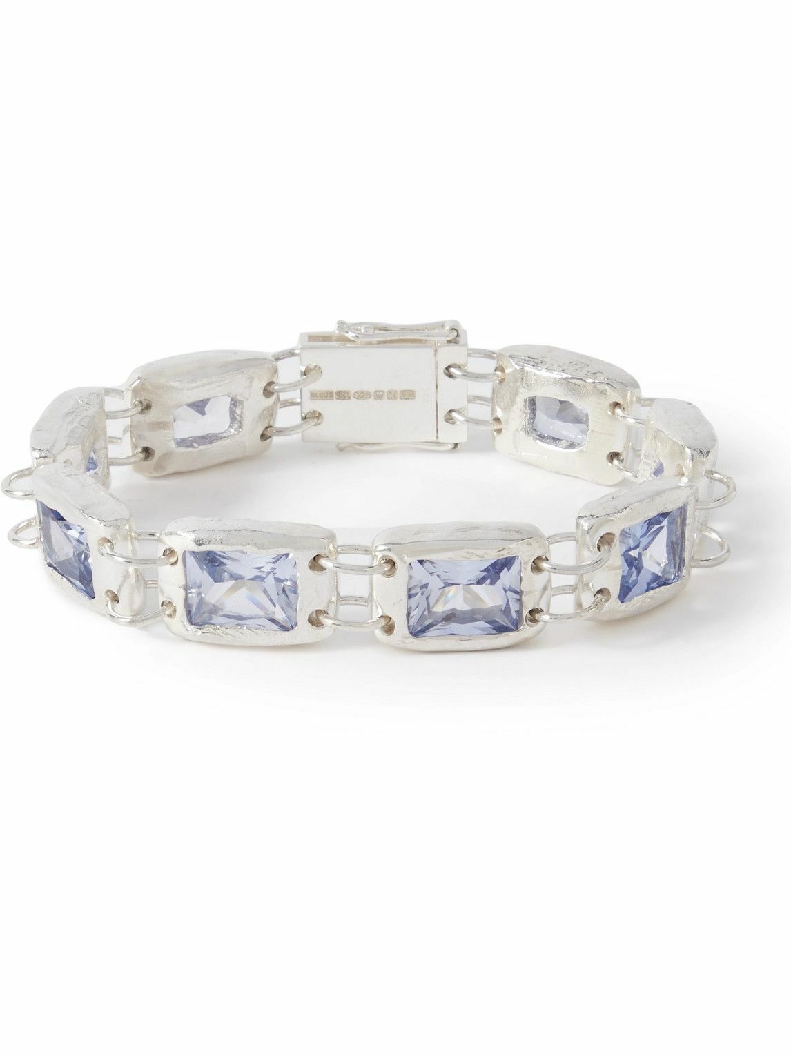 Photo: Bleue Burnham - The Rose Recycled Sterling Silver Laboratory-Grown Sapphire Bracelet - Silver