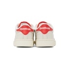 Reebok Classics Off-White and Red Club C 85 Sneakers