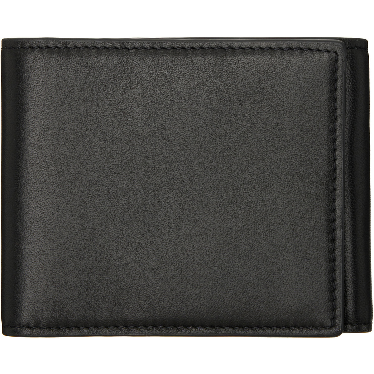BALMAIN Black Smooth Leather Trifold Wallet
