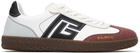 BALMAIN White Swan Suede & Nylon Sneakers