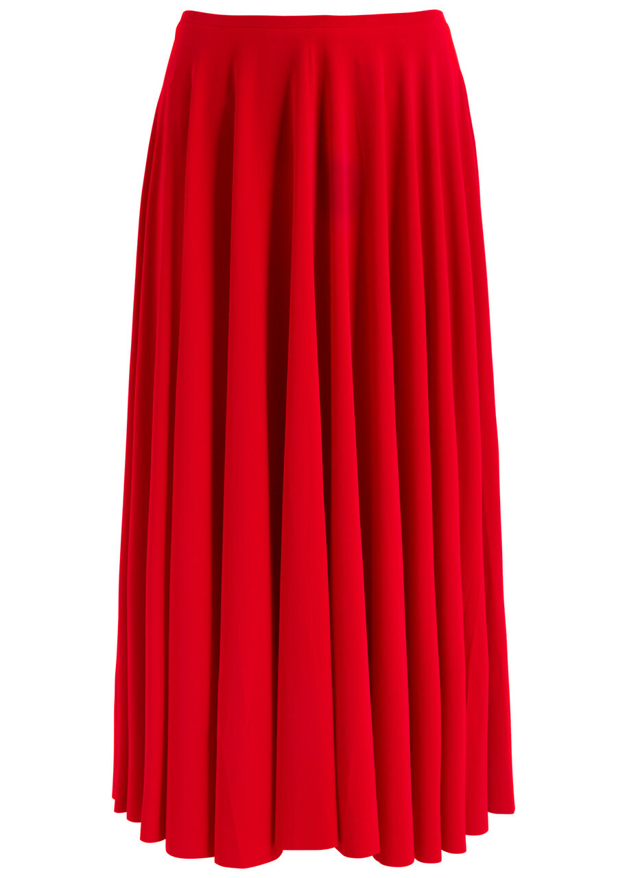 Norma Kamali Stretch-jersey Midi Skirt Red