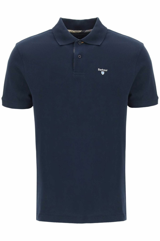 Photo: BARBOUR tartan-trim polo shirt Blue
