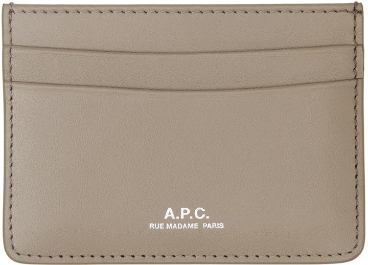Photo: A.P.C. Taupe Leather Card Holder