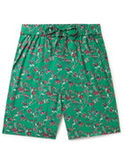 Isabel Marant - Vaiboh Wide-Leg Floral-Print Cotton-Twill Drawstring Shorts - Green