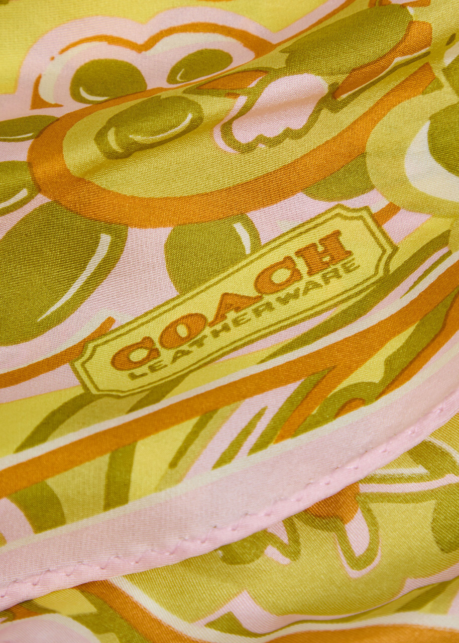 Coach Andrea Patterned Silk Triangle Scarf - Yellow - One Size