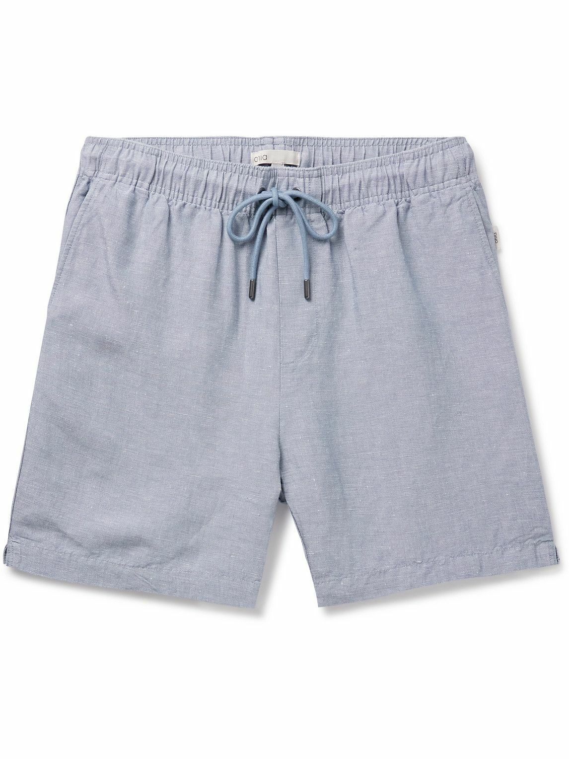 Onia - Air Straight-Leg Linen and Lyocell-Blend Drawstring Shorts - Blue