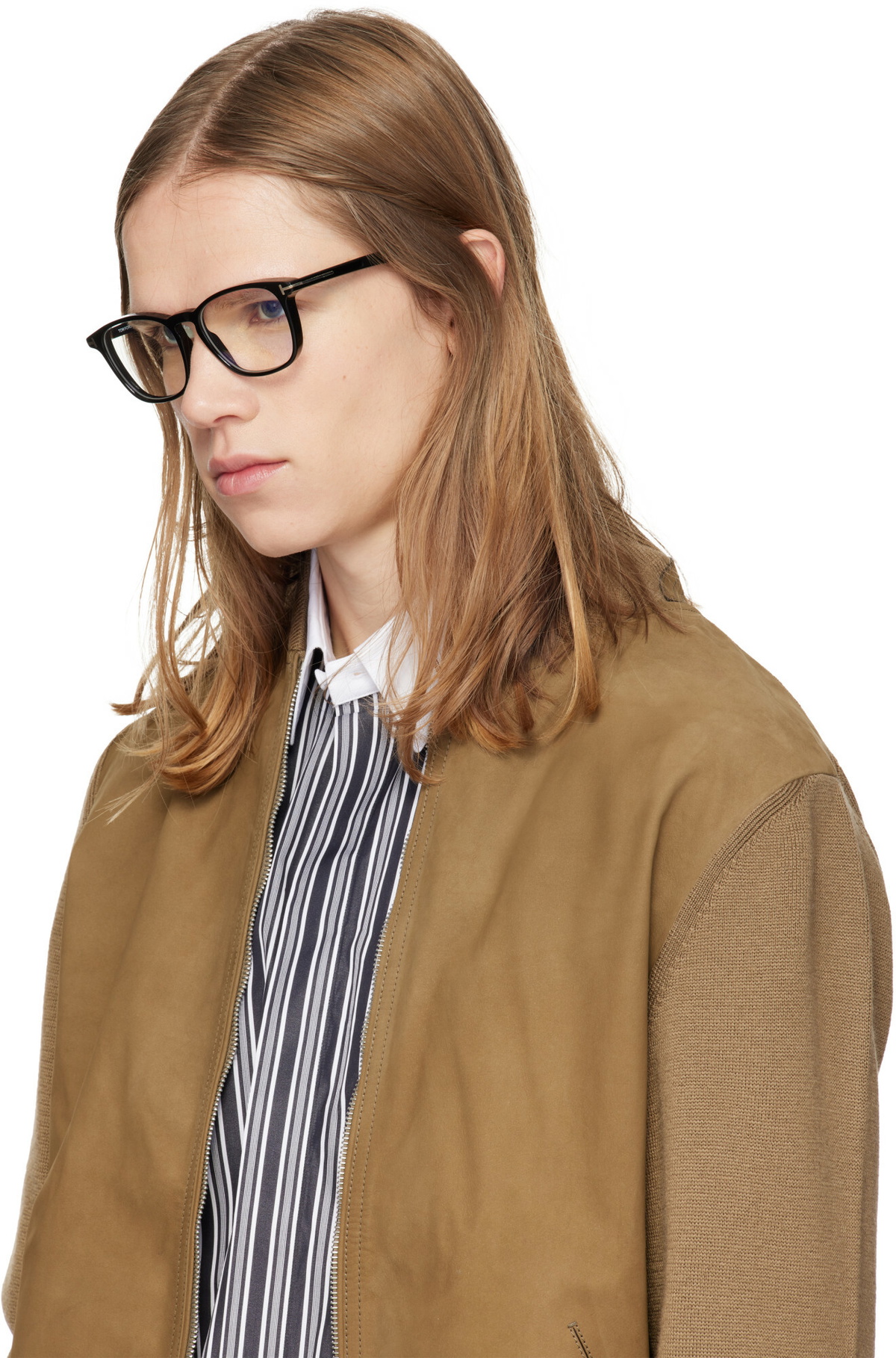 TOM FORD Black Round Blue Light Glasses