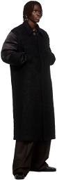 Sean Suen Black Insulated Alpaca & Mohair Coat
