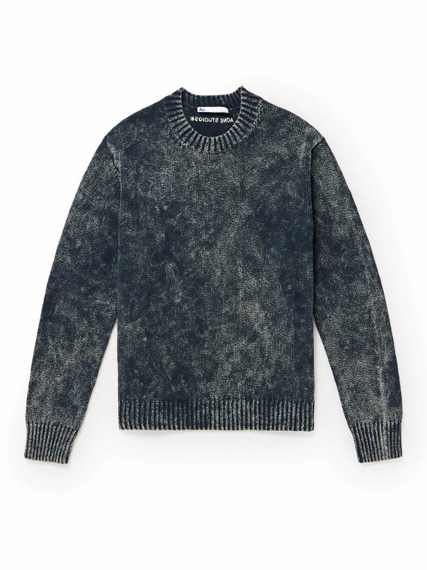 Photo: Acne Studios - Kollock Acid-Wash Cotton Sweater - Blue