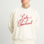 Late Checkout Men's Script Crewneck Sweatshirt in White/Red