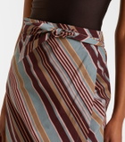 Adriana Degreas Striped cotton-blend beach cover-up