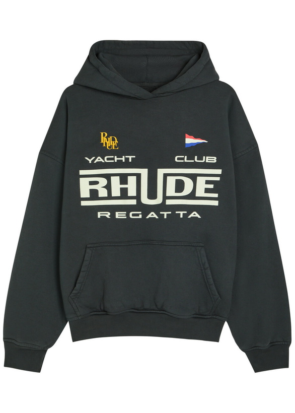 Photo: Rhude Regatta Club Printed Cotton Sweatshirt Black