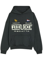 Rhude Regatta Club Printed Cotton Sweatshirt Black