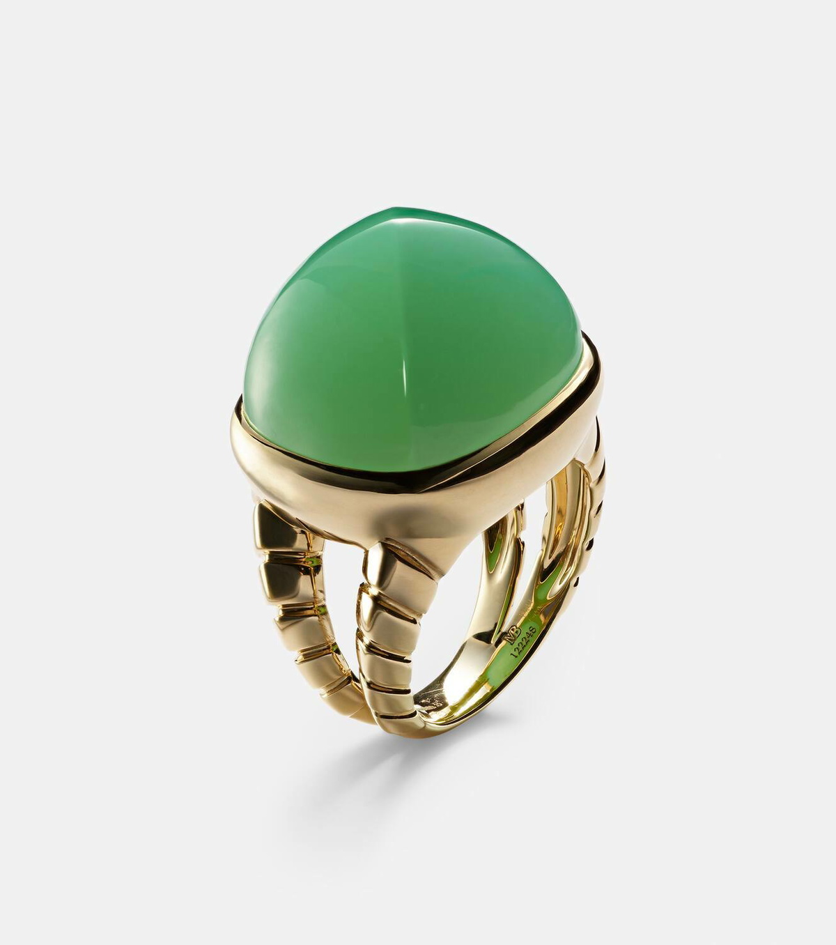 Marina B Tigella 18kt gold ring with chrysoprase