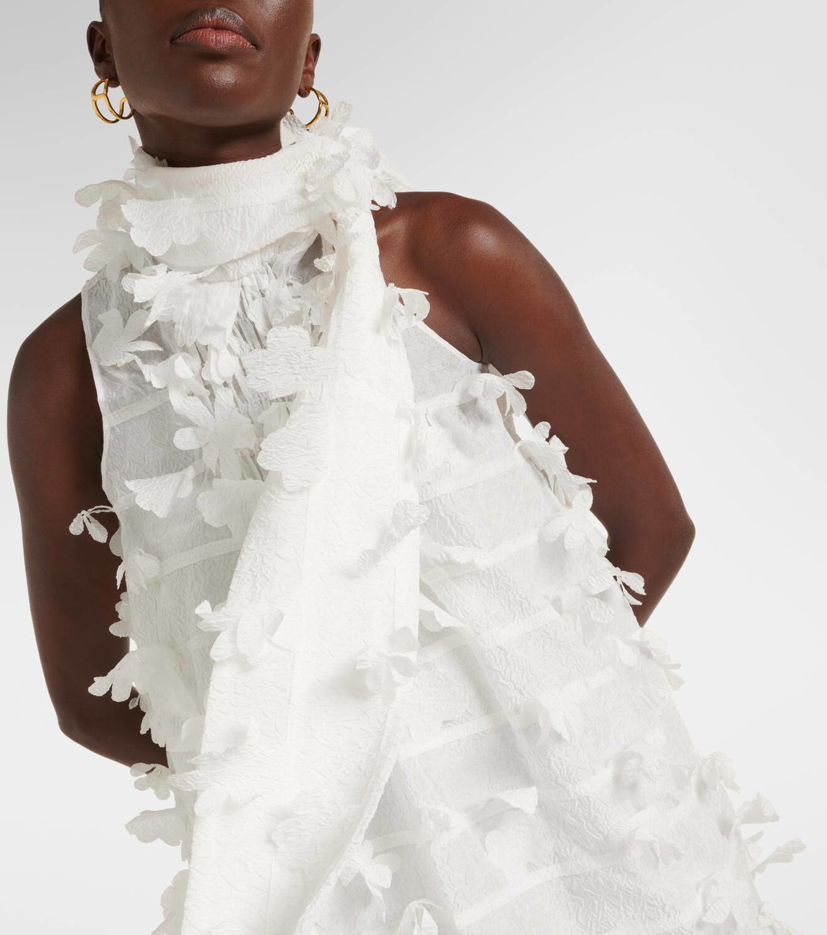 Susan Fang Floral bow-detail midi dress
