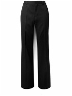 Versace - Straight-Leg Pleated Wool-Twill Suit Trousers - Black