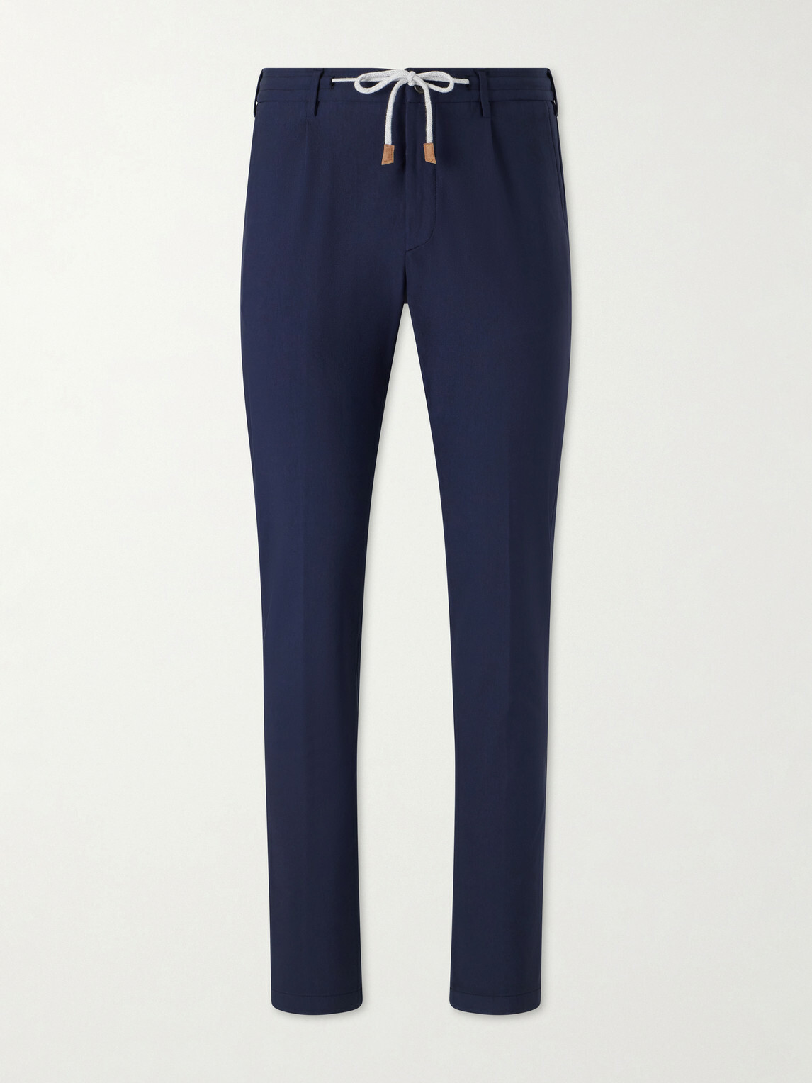 Eleventy - Straight-Leg Cotton-Blend Trousers - Blue